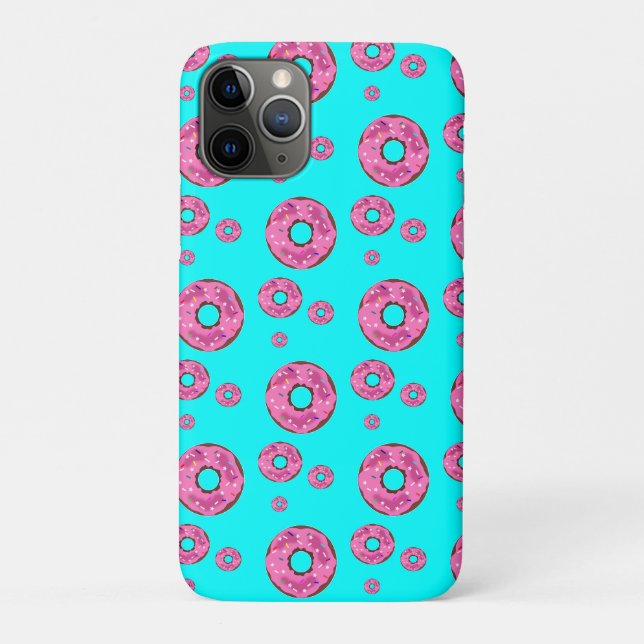 Capa Para iPhone 11 Pro Rosquinhas de creme cor-de-rosa (Verso)