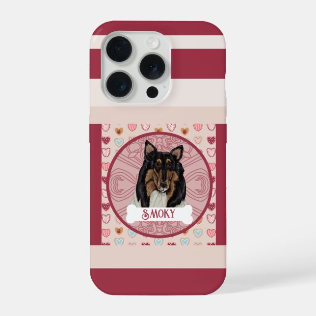 Capa para iPhone 11 Pro Rough Collie Valentine Hea (Verso)