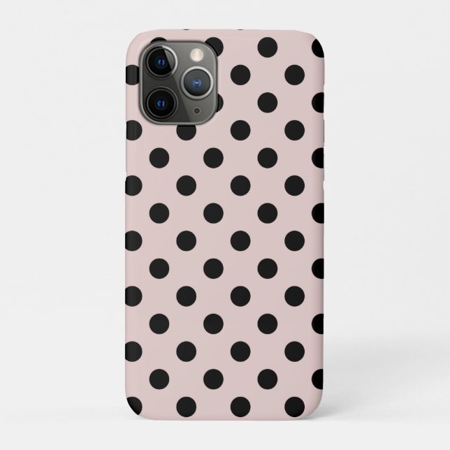 Capa Para iPhone 11 Pro Roxo Bege & Pontos Polka Pretos Ponto (Verso)