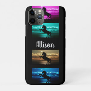 Capa Para iPhone 11 Pro Roxo Preto, Azul, Teto, Céu Ouro e Água