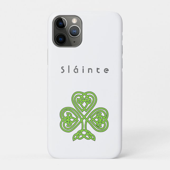 Capa Para iPhone 11 Pro Rua Celta Design Shamrock, Slainte do Dia de Patri (Verso)