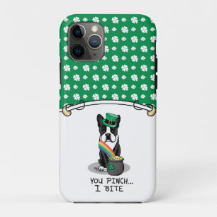 Capa Para iPhone 11 Pro Rua. O Dia de Patrick, Boston Terrier Dog (preto) 