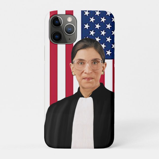 Capa Para iPhone 11 Pro Ruth Bader Ginsburg - bandeira americana (Verso)