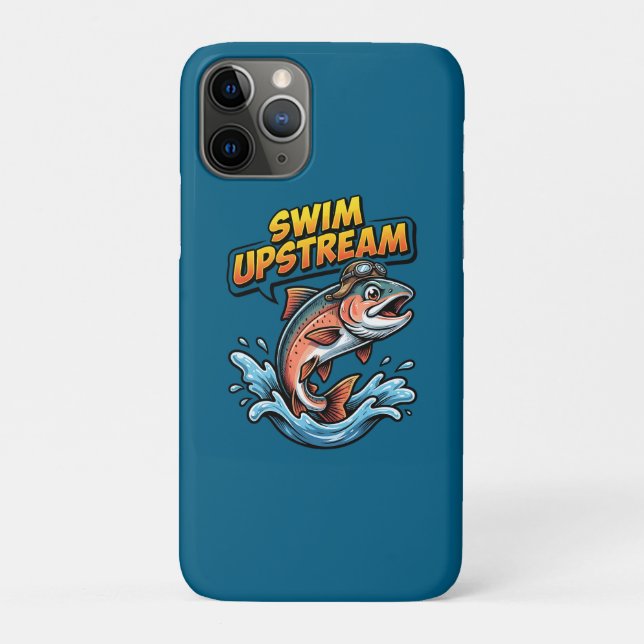 Capa Para iPhone 11 Pro Salmão Nada Contra a Corrente Motivacional (Verso)