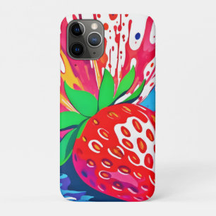 Capa Para iPhone 11 Pro Salpico de Morango Espalhado