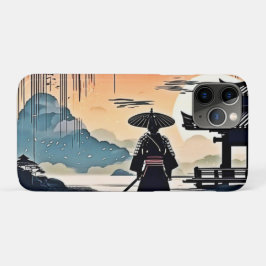 Capa Para iPhone 11 Pro Samurai Sunset: Viagem Refletiva