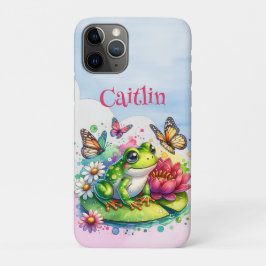 Capa Para iPhone 11 Pro Sapo, Flores e Borboletas personalizados