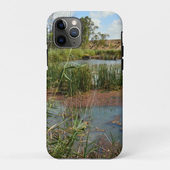 Capa Para iPhone 11 Pro Sapo Verde Sobre As Sementes Sobre O Pântano, (Verso)