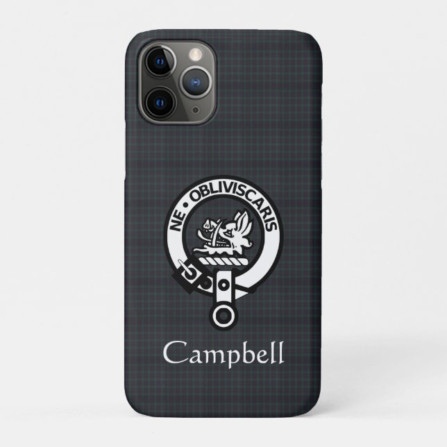Capa Para iPhone 11 Pro Scottish Campbell Crest Crachá & Tartan (Verso)