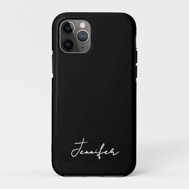 Capa Para iPhone 11 Pro Script de assinatura de nome personalizado preto m (Verso)