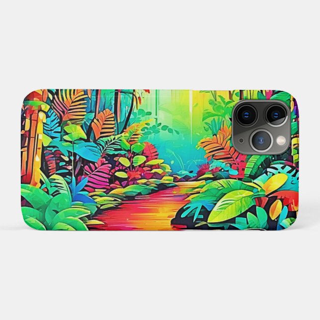 Capa Para iPhone 11 Pro Selva Arco-Íris: Sonho Vivo (Verso (horizontal))