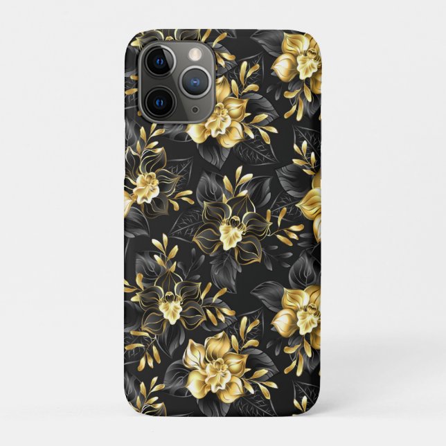 Capa Para iPhone 11 Pro Sem costura com orquídeas de joalharia (Verso)