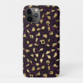 Capa Para iPhone 11 Pro Série Design Leopardo Roxo e Dourado 2