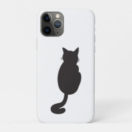 Capa Para iPhone 11 Pro Silhouette de Gato Negro Minimalista