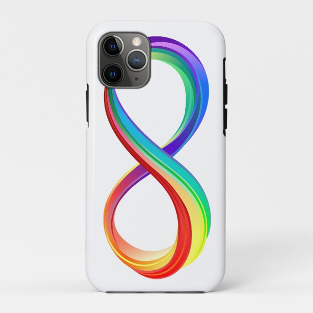 Capa Para iPhone 11 Pro Símbolo de Infinidade Arco-Íris em Camadas (Verso)