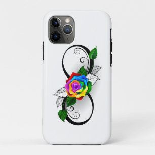 Capa Para iPhone 11 Pro Símbolo de Infinito com Rosa Arco-íris