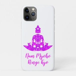 Capa Para iPhone 11 Pro Símbolo Espiritual Rosa e Branco Lotus Yoga