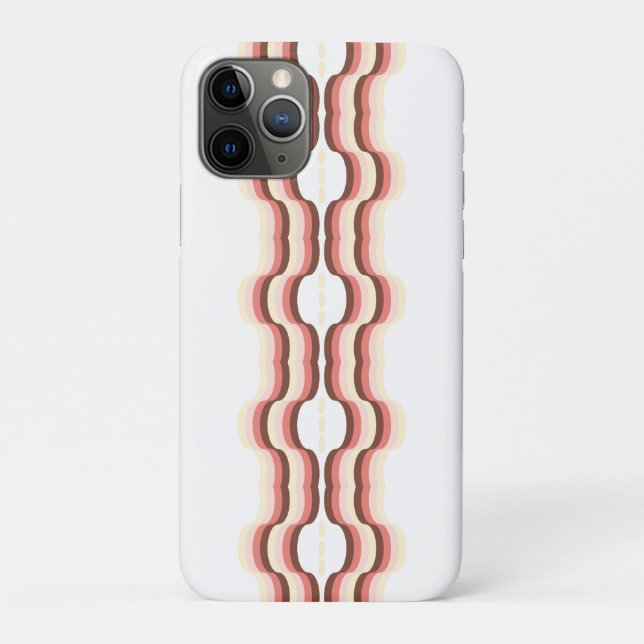 Capa Para iPhone 11 Pro Simetria de Onda de Pêssego (Verso)