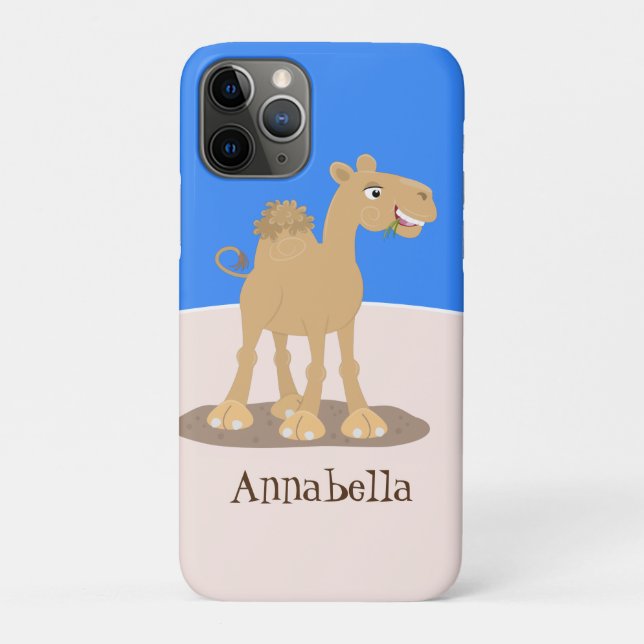 Capa Para iPhone 11 Pro Simples ilustração de desenho animado de camelo fe (Verso)