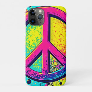 Capa Para iPhone 11 Pro Sinal de Paz Retro Colorido