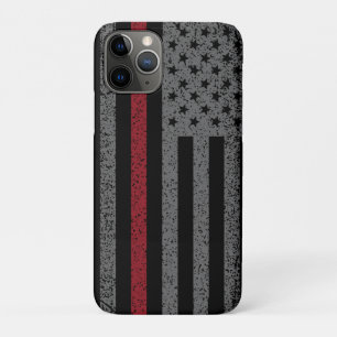 Capa Para iPhone 11 Pro Sinalizador de Linha Vermelha Fina do FireFighter