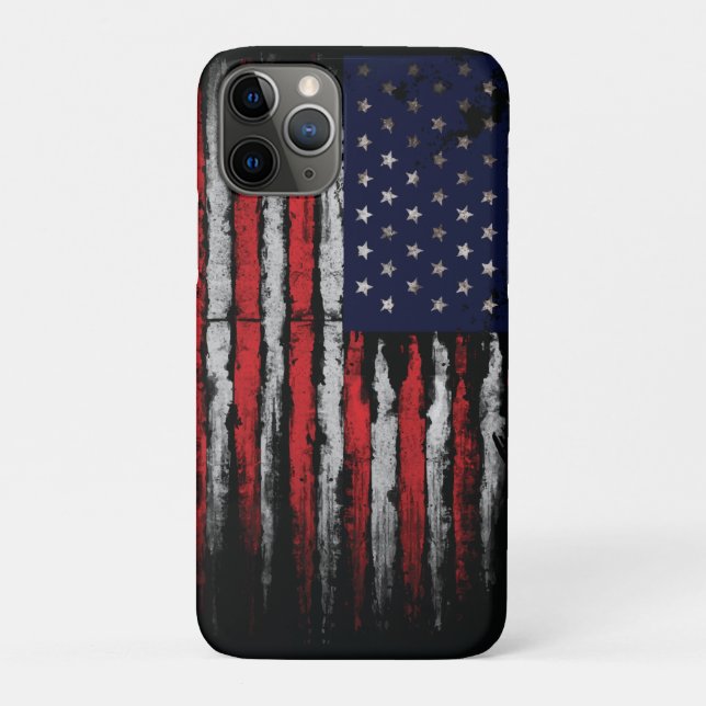 Capa Para iPhone 11 Pro Sinalizador Grunge U.S.A (Verso)