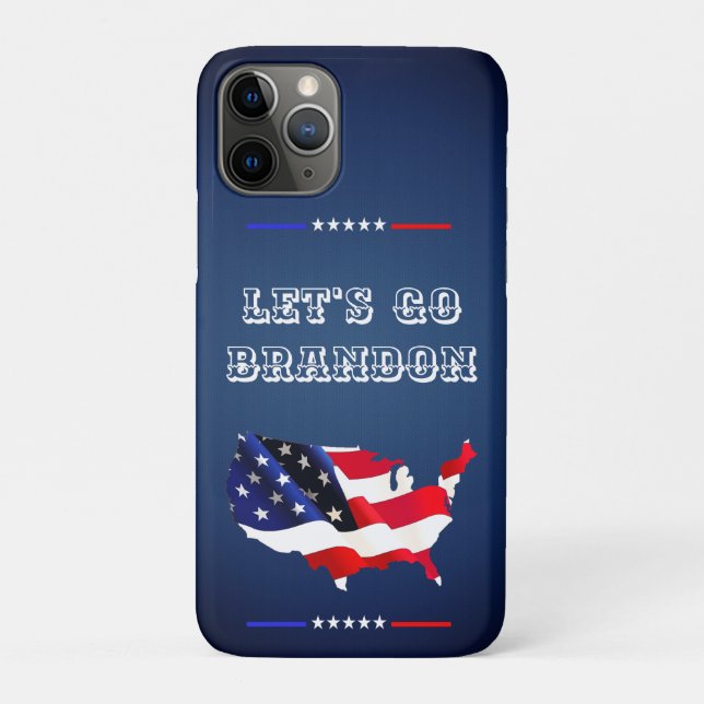 Capa Para iPhone 11 Pro Sinalizador Patriótico do VAMOS Personalizado GO B (Verso)