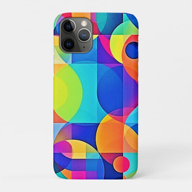 Capa Para iPhone 11 Pro Sinfonia Geométrica de Cores (Verso)