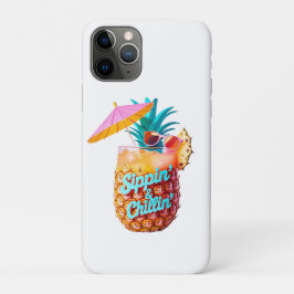Capa Para iPhone 11 Pro "Sippin" & Chillin" - Bebida Tropical