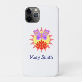 Capa Para iPhone 11 Pro Sol, Borboleta e Flor