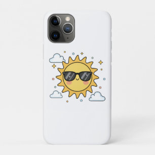 Capa Para iPhone 11 Pro Sol Cartoon Sorridente Feliz - Sóis Kawaii Minimal