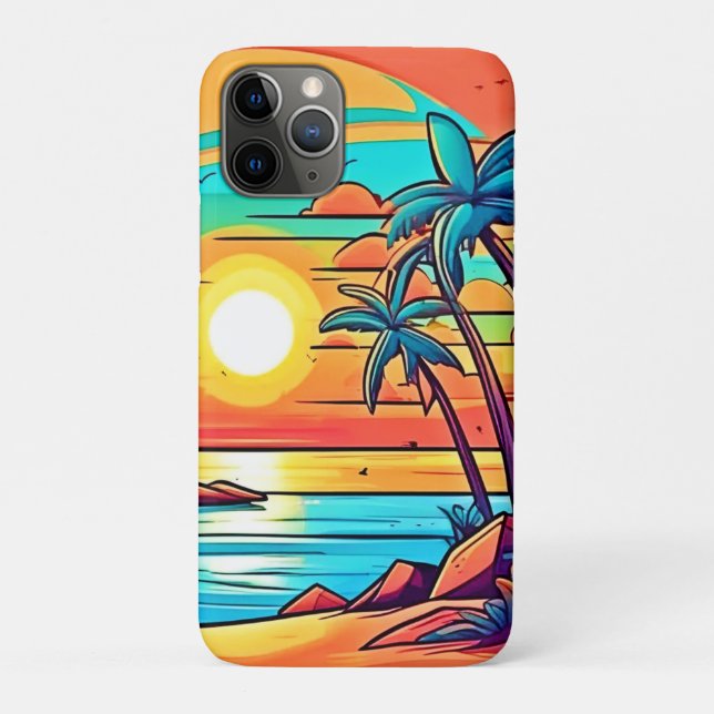 Capa Para iPhone 11 Pro Sol tropical: Costa vívida (Verso)
