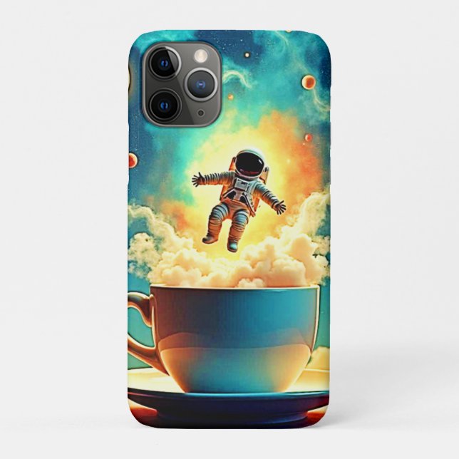 Capa Para iPhone 11 Pro Sonho de café astronauta (Verso)