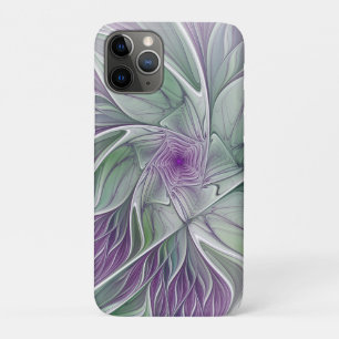 Capa Para iPhone 11 Pro Sonho De Flor, Arte Fractal Verde Abstrato