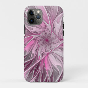 Capa Para iPhone 11 Pro Sonho De Flor Rosa Fractal, Padrão De Fantasia Fl