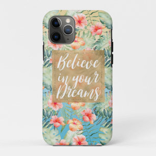 Capa Para iPhone 11 Pro  Sonho Dourado Floral Amarelo de Pêssego Rosa Hib