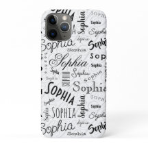 Sophia Typography Black White