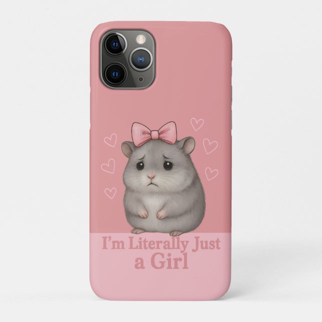 Capa Para iPhone 11 Pro Sou Literalmente Só uma Garota Hamster Triste Engr (Verso)