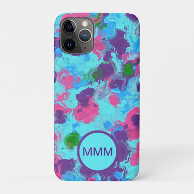 Capa Para iPhone 11 Pro Splatter de Abstrato de Mermaid (Verso)