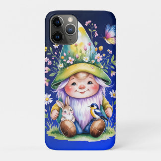 Capa Para iPhone 11 Pro Spring Gnome with Bunny and Bluebird