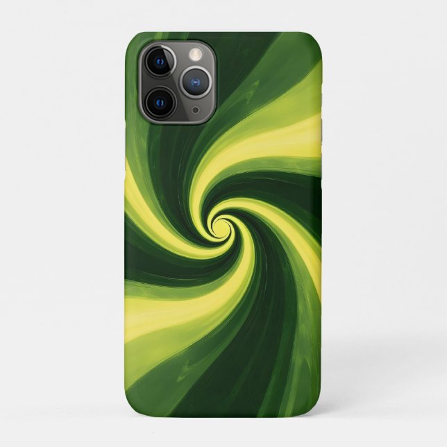 Capa Para iPhone 11 Pro Suavimentos verdes e amarelos (Verso)