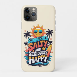 Capa Para iPhone 11 Pro Sunburned Salty and Happy – Retro Beach Vibes