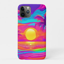 Capa Para iPhone 11 Pro Sunset Azul e Laranja