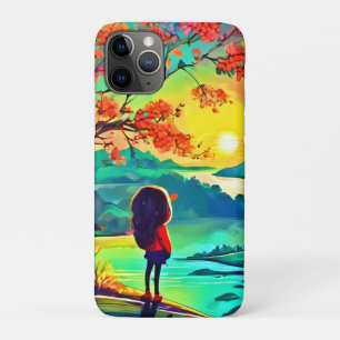 Capa Para iPhone 11 Pro Sunset Dreamer perto do rio