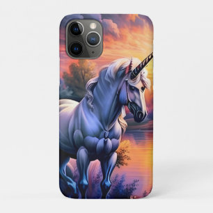Capa Para iPhone 11 Pro Sunset Lake River Unicorn Seven