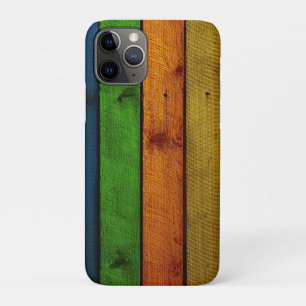Capa Para iPhone 11 Pro tábuas de madeira de cores lindas