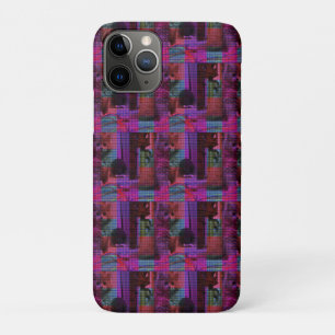 Capa Para iPhone 11 Pro "Tartan Tails: O Gatinho Roxo Repleto"