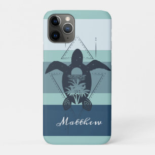 Capa Para iPhone 11 Pro Tartaruga Geométrica Moderna Personalizada