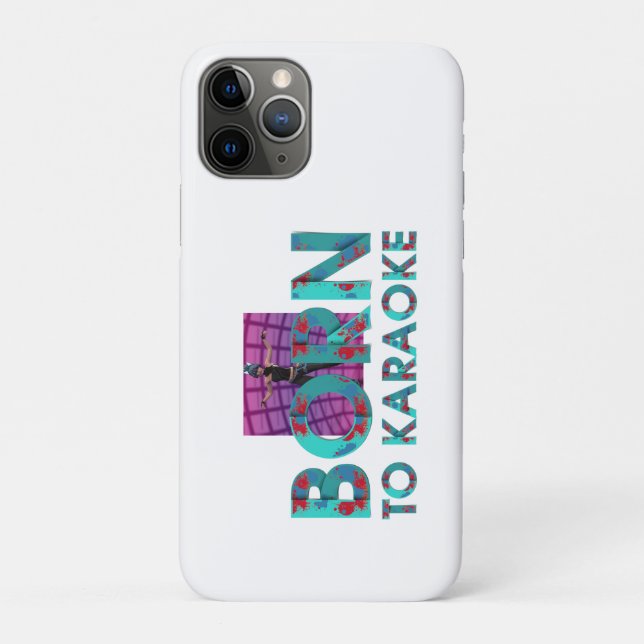 Capa Para iPhone 11 Pro TEE Nascido para o Karaokê (Verso)