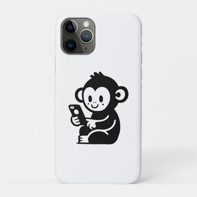 Capa Para iPhone 11 Pro Telefone do Macaco (Verso)